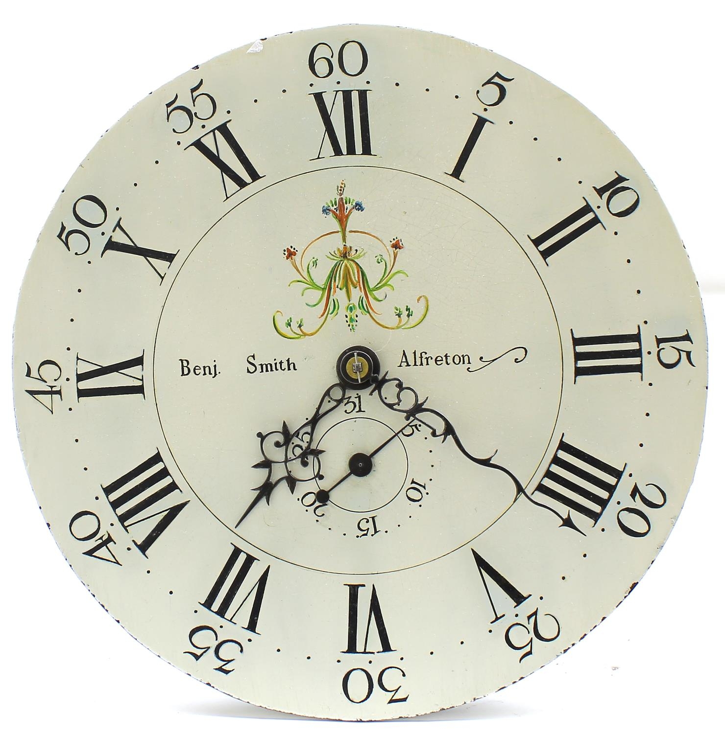 Oak and mahogany crossbanded thirty hour longcase clock, the 12" circular painted dial signed - Bild 4 aus 6