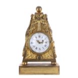 Good and unusual French ormolu small mantel clock timepiece, the movement signed Papillon,