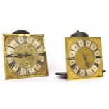Two consecutively numbered thirty hour longcase clock movements, both signed Rd. Fowle, Uckfield;