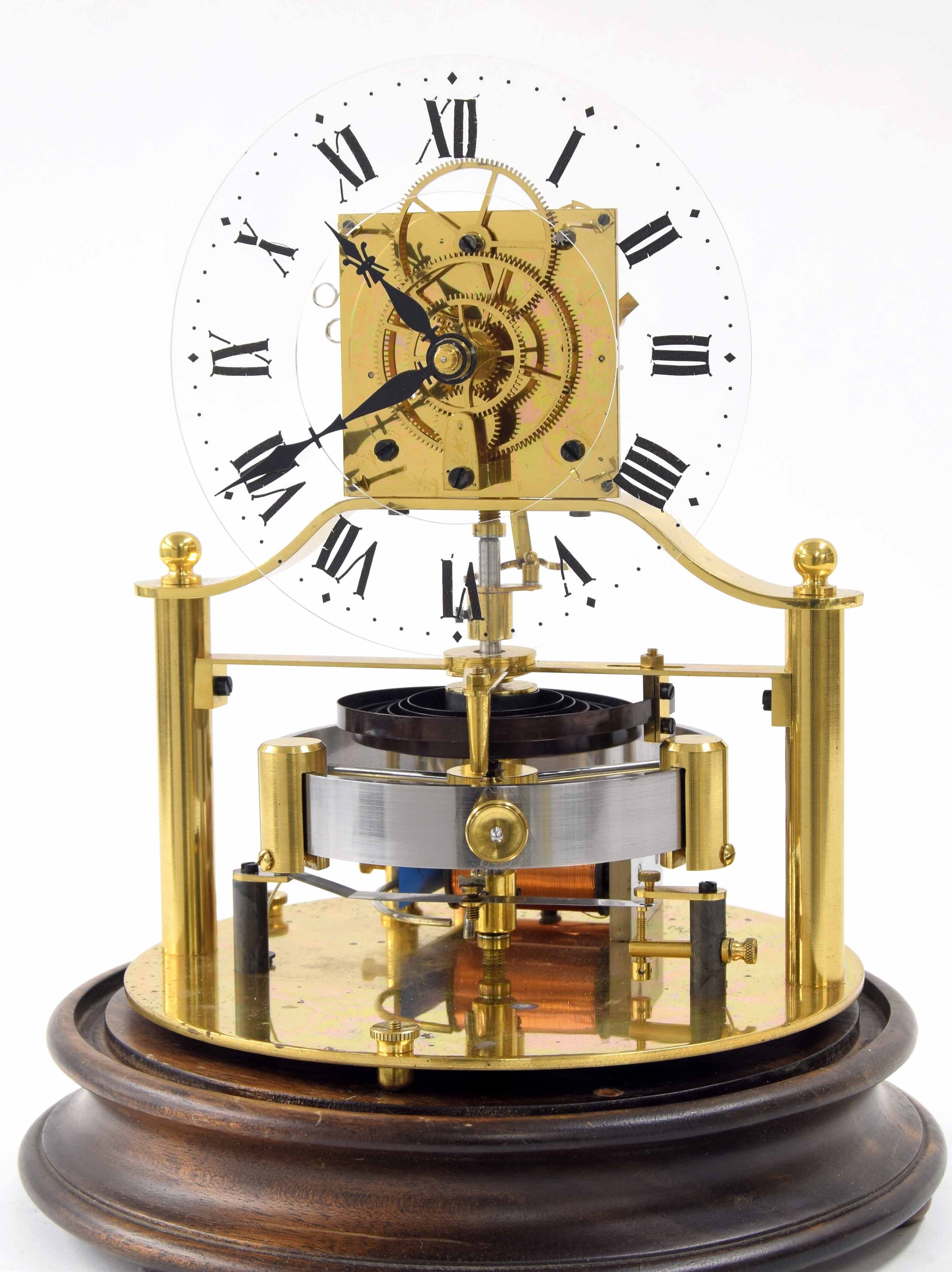 Good reproduction copy of Murday's Patent electric clock, the 6.25" Perspex chapter ring with open - Image 2 of 3