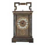 Repeater Sonnerie carriage clock with alarm, the movement striking with three hammers on two