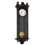 Ebonised double weight Vienna regulator wall clock