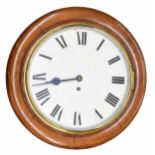 Oak single fusee 12" wall dial clock within a turned surround (pendulum)