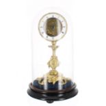 French ormolu two train pillar clock, the 3.5" white chapter ring signed Grignon-Meusnier á Paris