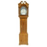 Interesting contemporary eight day longcase night clock made after Edward East, the 11.25" painted