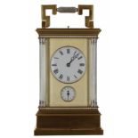 Fine French Giant Grande Sonnerie repeater carriage clock with alarm, the movement striking the