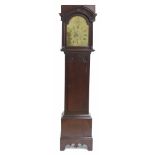 Oak eight day longcase clock, the 12" brass arched dial signed Thomas Applin, Queen Camel to the
