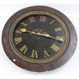 Single fusee 17" wall dial clock signed Couch, within a turned surround (in need of restoration)