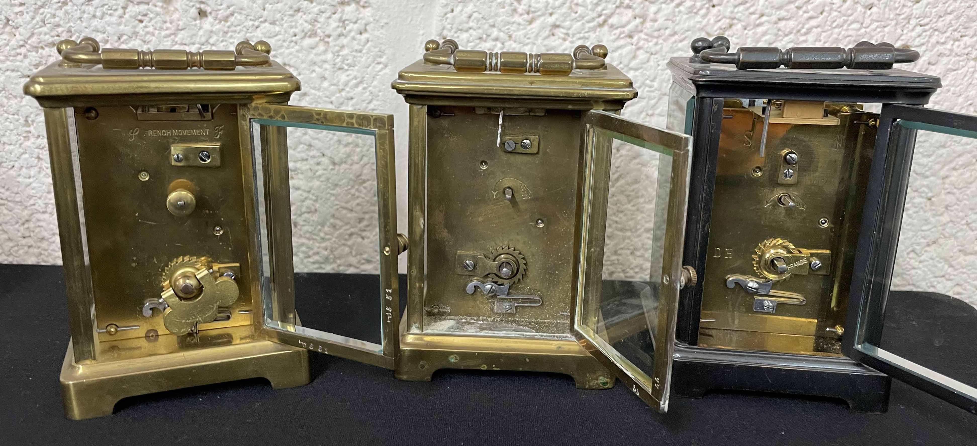 Carriage clock timepiece, the dial signed The Goldsmiths Alliance, Johannesburg, French Made, within - Image 2 of 2