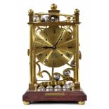 Patent spherical weight clock no. 538, the 5.25" chapter ring enclosing a polished centre bearing