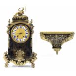 Good early French Boulle two train bracket clock with bracket, all in need of refurbishment, the