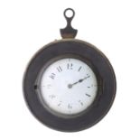 English ebonised and brass bound sedan clock, the movement signed G R Harris, London, no. 246, the