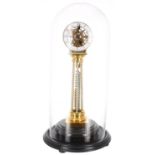 Good contemporary ormolu and black marble pillar mantel clock, the 4? white chapter ring signed Wm