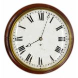 Mahogany single fusee 12" wall dial clock (pendulum and key)