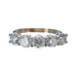 Good white gold five stone diamond ring, round brilliant-cut, estimated 2.00ct approx,