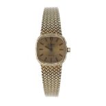 Tudor Quartz 18ct lady's wristwatch, ref. 15511, serial no. 641xxx, gilded dial with baton