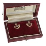 Pair of 9ct Oxfordshire & Buckinghamshire Light Infantry stud earrings, Birmingham 1971, 1.8gm,