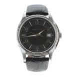 Hamilton Jazzmaster stainless steel gentleman's wristwatch, reference no. H324110, black dial, ETA