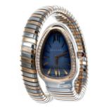Bvlgari Tubogas Serpenti rose gold and stainless steel lady's bangle watch, reference no. SP