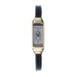 Jaeger-LeCoultre 18ct rectangular lady's dress watch, rectangular silvered dial with Arabic numerals