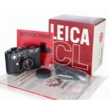 Leica CL '50 Jahre' Anniversary model rangefinder camera , black, serial no. 1403134 , 50 year