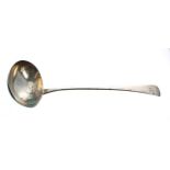 George III silver ladle, the handle monogrammed HH, maker William Eley, William Fern and William