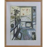 Richard Bawden RWS, NEAC RE (b. 1936) -'Kites at Aldeburgh', signed artist's proof also inscribed