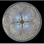 René Lalique 'Coquilles' opalescent glass plate, inscribed R. Lalique France and numbered 3014 to