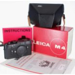 Leica M4 '50 Jahre' Anniversary model rangefinder camera, black body serial no. 1412939, certificate