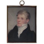 English School (19th century) - portrait miniature of a gentleman, head and shoulders wearing a