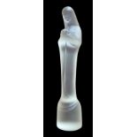 Royal Leerdam frosted glass Madonna and Child figure, after the original by Stef Uiterwaal,