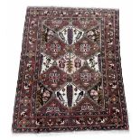 Antique handmade Persian Bakhtar rug, 82" x 66" approx