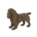 Small Austrian cast bronze figure of a spaniel, 4" wide, 3" high