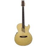 1997 Washburn EA36N electro-acoustic guitar, made in Korea, ser. no. S97xxxxx8; Body: natural