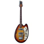 1960s 'Kimberly' Teisco May Queen electric guitar, made in Japan, ser. no. 3xxxx7; Body: three-