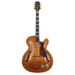 Epiphone Zephyr Deluxe electric guitar, made in USA, circa 1949; Body: natural finish, light