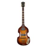 1960s Hofner 459 Violin electric guitar, made in Germany; Body: brunette finish, lacquer cracking to