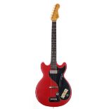 1961 Hofner Colorama electric guitar, made in Germany, ser. no. 502; Body: red refinish; Neck: