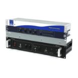 Four rack units to include a Brahler ICS Automic Plus conference/audio mixer, an Alice DA 10-2