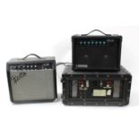 Boss MG-10 guitar amplifier; together with a Fender Frontman 15G guitar amplifier and an RTVC module