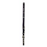 Blackwood flute by and stamped J. Wallis, 35 Euston Road, Late Union St. Boro, London, with eight