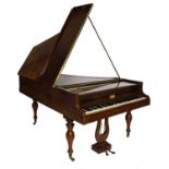 Fine mid 19th century mahogany grand piano by and inscribed Boisselot & Fils, Facteurs du Roi,