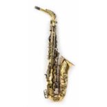 Fine Selmer Mark VI alto saxophone in gold lacquer circa 1966, engraved, stamped Henri Selmer Paris,