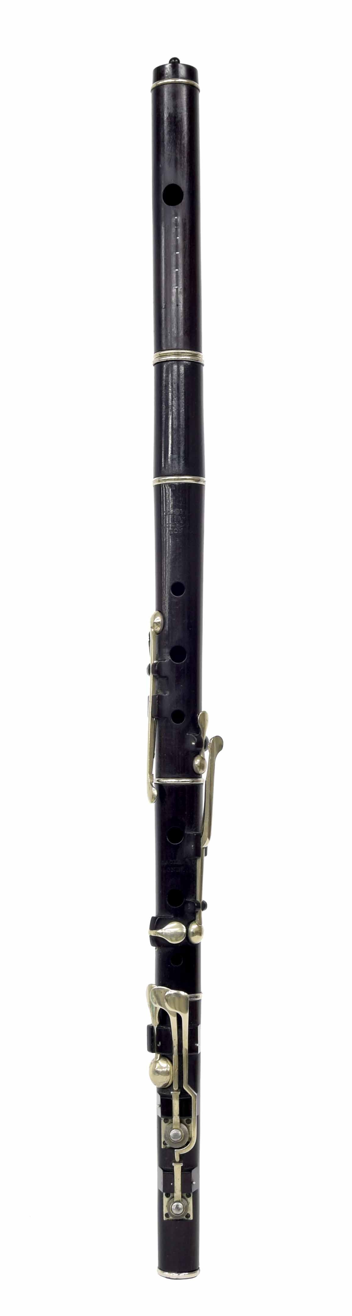 Good blackwood flute by and stamped Blackman, 193, Waterloo Rd, London, with eight nickel plated