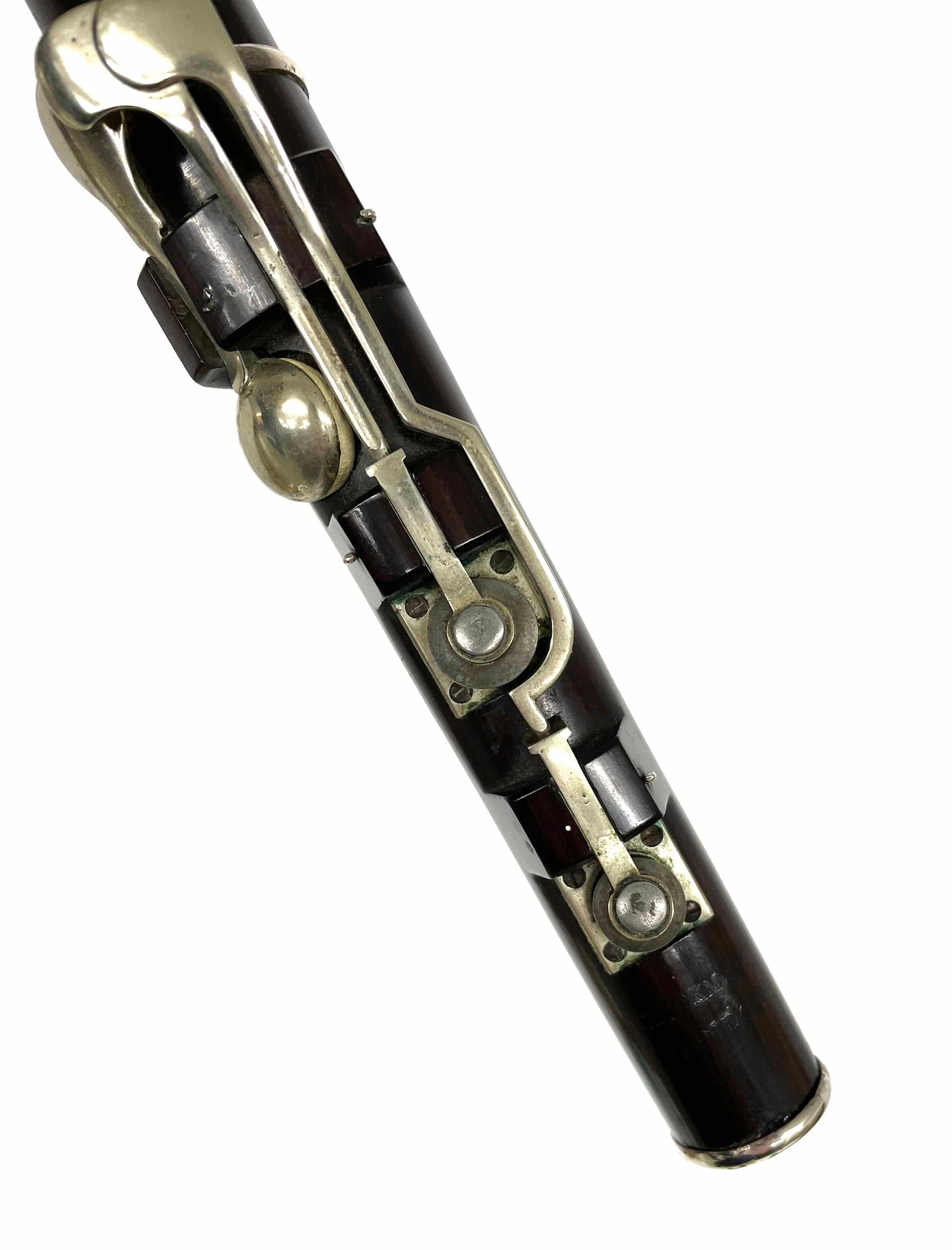 Good blackwood flute by and stamped Blackman, 193, Waterloo Rd, London, with eight nickel plated - Image 3 of 3