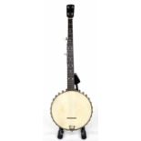 The Windsor Popular Model 2 five string banjo, with 11" skin and mother of pearl dot inlay to the