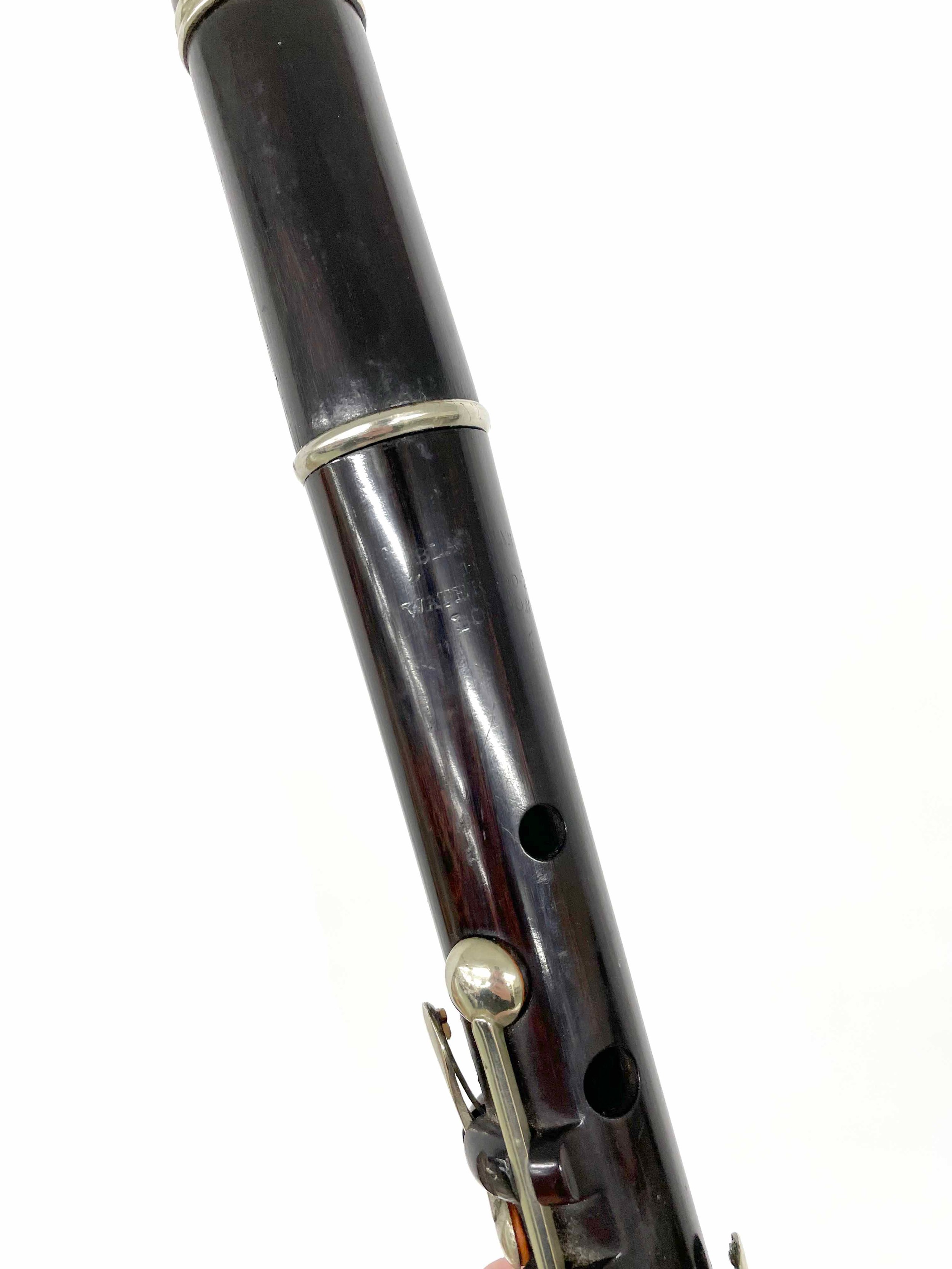 Good blackwood flute by and stamped Blackman, 193, Waterloo Rd, London, with eight nickel plated - Image 2 of 3