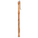 Dolmetsch great bass recorder stamped Dolmetsch Made in England no. 26423, with brass crook