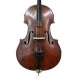 Good English double bass probably by Georges Adolphe Chanot, with later neck and scroll carved