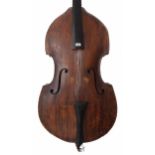 German flat back double bass, back length 42.5", stop length 23.25" and estimated vibrating string